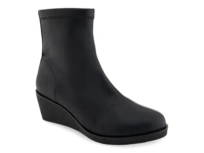 Aerosoles Wide Width Binnie Wedge Bootie In Black