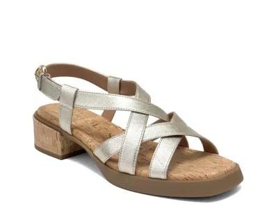 Aerosoles Wide Width Daily Low Heeled Sandal In Gold
