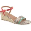 Aerosoles Witt Wedge Sandal In Multi Color Roccia Faux Snake