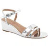 Aerosoles Witt Wedge Sandal In Silver Mirror Faux Leather