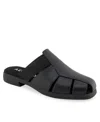 Aerosoles 4ever Fisherman Mule Sandal In Black Faux Leather
