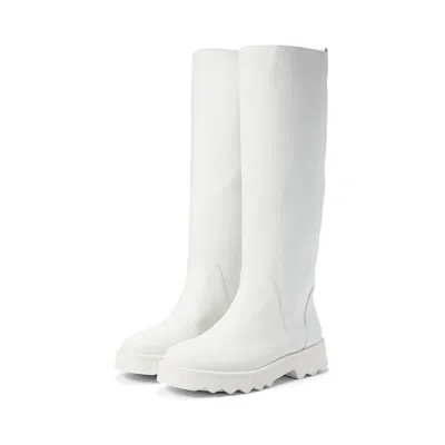 Aerosoles Women's  Slalom Boots White Leather Knee-high Pull-on Zap1084