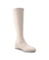 Aerosoles Angela Wedge Boot In Eggnog Stretch Smooth Faux Leather - Pol