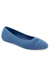 Aerosoles Women's Annelie Round Toe Ballet Flats In Blue Jean Knit Fabric