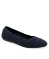 Aerosoles Women's Annelie Round Toe Ballet Flats In Navy Knit Fabric