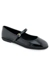 Aerosoles Baylee Mesh Mary Jane Flat In Black Patent Faux Leather