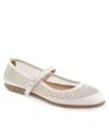 Aerosoles Baylee Mesh Mary Jane Flat In Crystal,eggnog Mesh Fabric