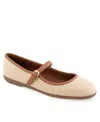 Aerosoles Baylee Mesh Mary Jane Flat In Natural Raffia,tan Faux Leather
