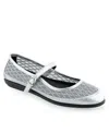 Aerosoles Baylee Mesh Mary Jane Flat In Silver Mesh Fabric