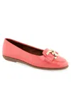 Aerosoles Bell Chain Bit Flat In Coral Patent Faux Leather
