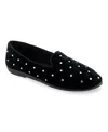 Aerosoles Women's Betunia Quilted Flats In Black Quilted Velvet