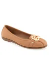 Aerosoles Women's Big-bet Round Toe Ballet Flats In Natural Faux Leather