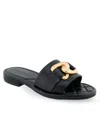 Aerosoles Big Charm Slide Sandal In Black Polyurethane