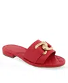 Aerosoles Big Charm Slide Sandal In Racing Red Polyurethane Leather