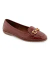 Aerosoles Women's Bobbi Buckle Ballet Flats In Clay Crocodile Faux Leather - Polyuretha