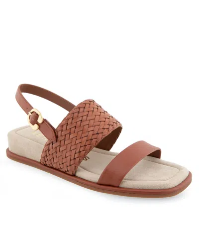 Aerosoles Women's Broome Short Wedge Sandals In Ginger Bread Polyurethane