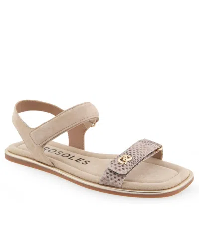 Aerosoles Bruna Sandal In Roccia Snake Print Leather