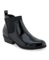 Aerosoles Caddie Chelsea Boot In Black Patent Crinkled Faux Leather - Pol
