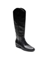 Aerosoles Cadence Western Boot In Black Burnished Leather