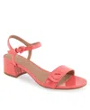 Aerosoles Cairo Block Heel Sandal In Coral Patent Faux Leather
