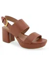 Aerosoles Camilia Platform Sandal In Cognac Smooth Faux Leather - Polyurethan