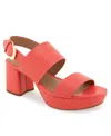 Aerosoles Camilia Platform Sandal In Coral Lizard Embossed Faux Leather