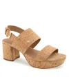 Aerosoles Camera Platform Sandal In Cork,gold Fleck