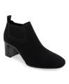 Aerosoles Women's Canvas Knit Fabric Booties In Black Knit Fabric
