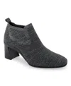 Aerosoles Women's Canvas Knit Fabric Booties In Gunmetal Knit Fabric