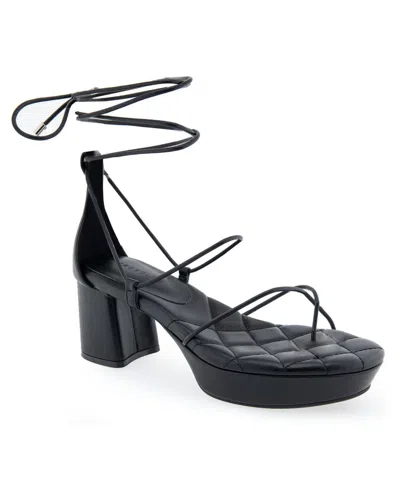 Aerosoles Women's Caramia Strappy Heel Sandals In Black Polyurethane