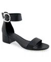 Aerosoles Women's Carew Round Toe Dress Sandals In Black Faux Leather