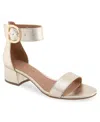 Aerosoles Women's Carew Round Toe Dress Sandals In Gold Metallic Textured Faux Leather