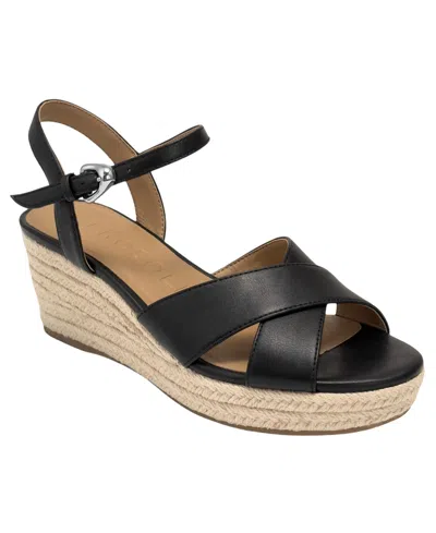 Aerosoles Women's Casarina Open Toe Wedge Sandals In Black