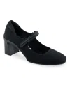 Aerosoles Cassina Mary Jane Pump In Black Stretch Gabardine Fabric