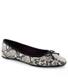 Aerosoles Women's Catalina Ballerina Flat In Natural Printed Snake Faux Leather
