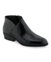 Aerosoles Women's Cayu Ankle Boots In Black Crocodile Faux Leather - Polyureth