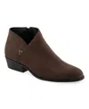 Aerosoles Cayu Almond Toe Bootie In Java Faux Suede