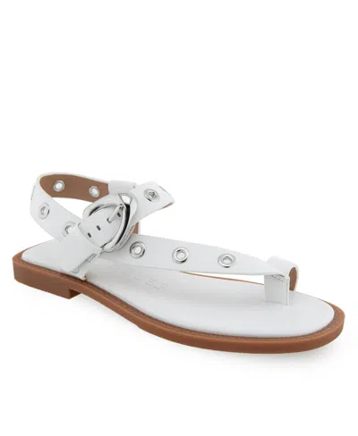 Aerosoles Women's Cedar Embellished Sandals In White Polyurethane