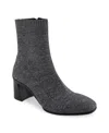 Aerosoles Women's Cezarina Ankle Zip Booties In Gunmetal Knit Fabric