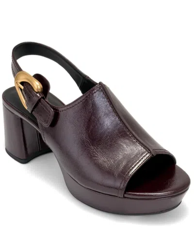 Aerosoles Women's Chancey Buckle Platform Sandals In Fig Glazed Patent