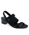 Aerosoles Women's Chara Round Toe Slingback Sandals In Black Elastic
