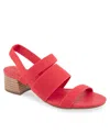 Aerosoles Women's Chara Round Toe Slingback Sandals In Coral Elastic Fabric