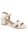 Aerosoles Cinzia Block Heel Sandal In Eggnog Faux Leather