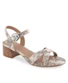 Aerosoles Cinzia Block Heel Sandal In Roccia Printed Snake Faux Leather