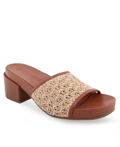 Aerosoles Clark Raffia Block Heel Sandal In Natural Raffia