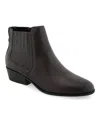 Aerosoles Women's Claus Buckle Ornament Booties In Java Waxy Leather