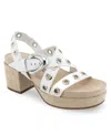 Aerosoles Cleveland Slingback Platform Sandal In White Leather