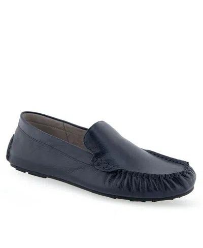 Aerosoles Women's Coby Moccasins Flats In Navy Leather