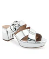 Aerosoles Collin Platform Sandal In Silver Mirror Metallic Polyurethane