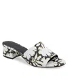 Aerosoles Women's Como Round Toe Slide Sandals In Bright White,black Printed Floral Faux L